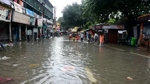 Varanasi Flood  Stock Footage 116807643