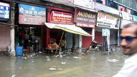 Varanasi Flood  Stock Footage 116807672