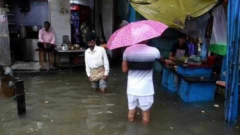 Varanasi Flood  Stock Footage 116807804