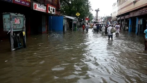 Varanasi Flood  Stock Footage 116807831