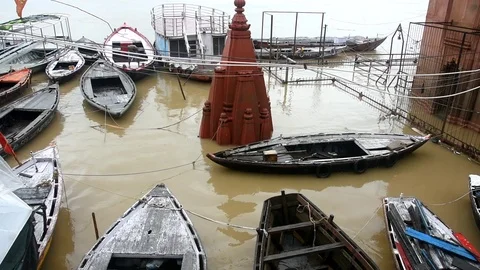 Varanasi Flood  Stock Footage 116807929