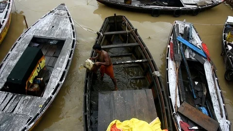 Varanasi Flood  Stock Footage 116807938