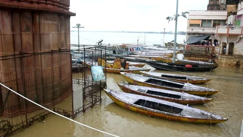 Varanasi Flood  Stock Footage 116807959