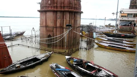 Varanasi Flood  Stock Footage 116807961