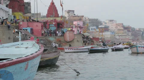 Varanasi-Ganges from Boat Stock Footage 37733326