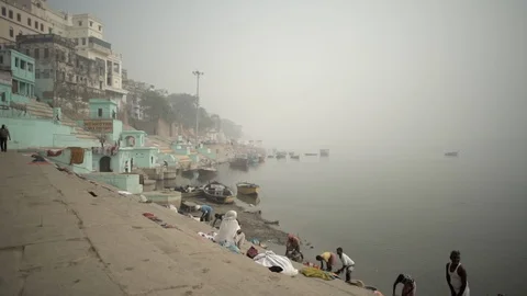 Varanasi ganges Life Stock Footage 112066089