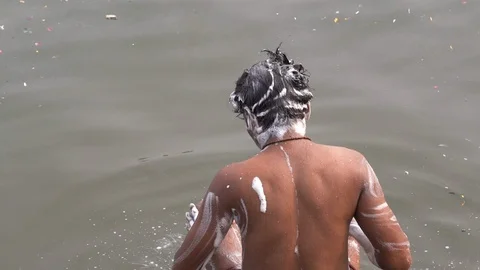 Varanasi ganges life Stock Footage 112072312