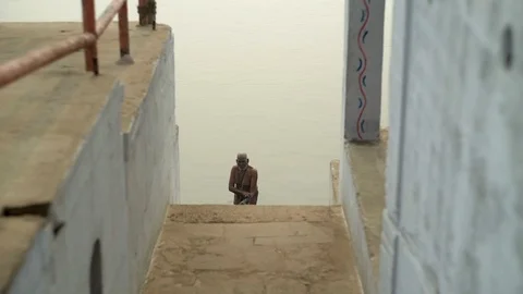 Varanasi ganges life Stock Footage 112072869