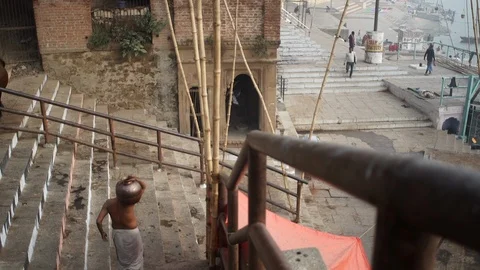 Varanasi ganges view Stock Footage 112065606