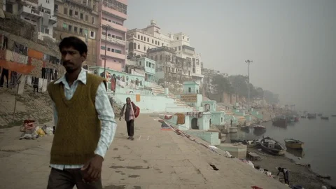 Varanasi ganges view Stock Footage 112066483