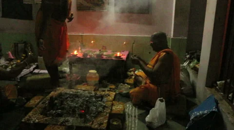 Varanasi-Inside Temple Stock Footage 37734984