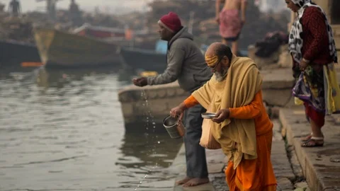 Varanasi people Stock Footage 112039221