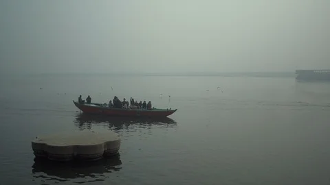 Varanasi river Stock Footage 112039098