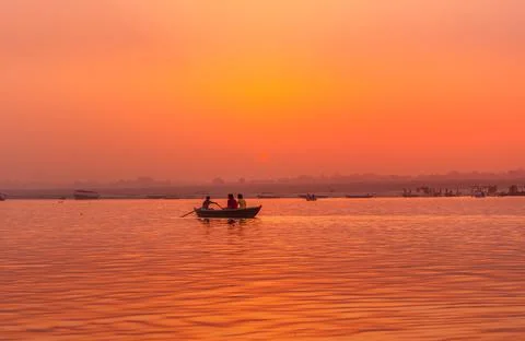 Varanasi  sunset Stock Photos