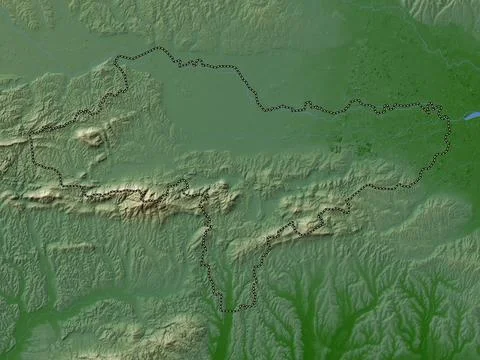 Varazdinska, Croatia. Colored elevation map with lakes and rivers Stock Illustration