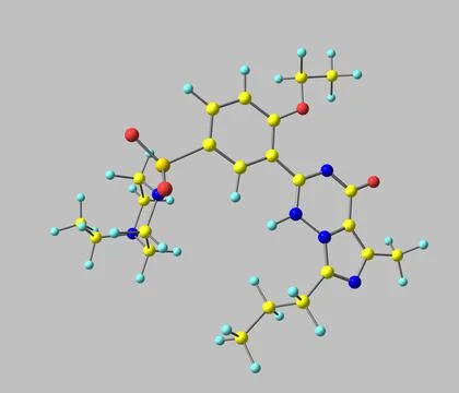 Vardenafil molecule isolated on grey イラスト素材