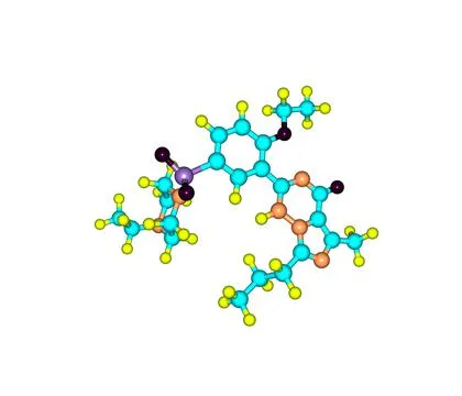 Vardenafil molecule isolated on white Illustrazione stock