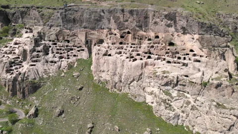 Vardzia cave Monastery circular drone-shot Stock Footage 141363992