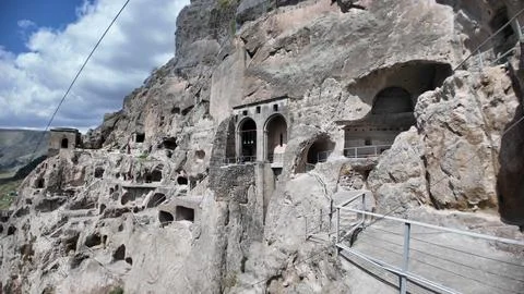 Vardzia cave monastery complex carved into Erusheti Mountain in Georgia Stock Photos