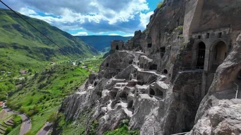 Vardzia cave monastery complex in georgia Видео 339178619