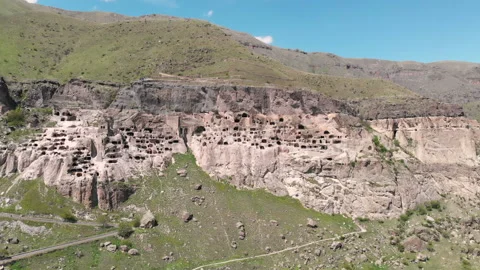 Vardzia cave Monastery, Drone-shot Stock Footage 141363952