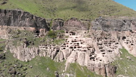 Vardzia cave Monastery, Drone-shot Stock Footage 141363955