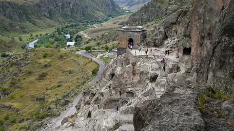 Vardzia cave monastery. Georgia Stock Footage 76544351