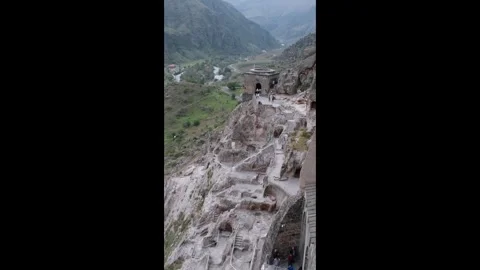 Vardzia a cave town was built during the reign of Queen Tamar, Georgia. 動画素材 338081684