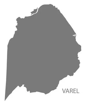 Varel German city map grey illustration silhouette shape Stock Illustration