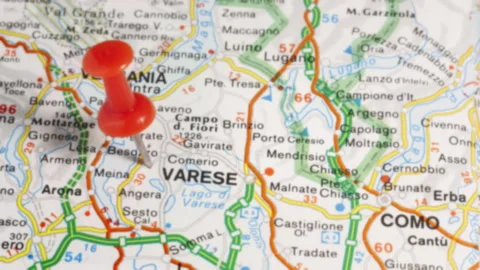 VARESE on a map Video stock 176980706