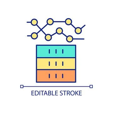 Variability in big data RGB color icon Stock Illustration