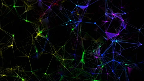 Variability of consciousness. Place for text.Blue plexus and lightning abstract Stock Footage 95295177