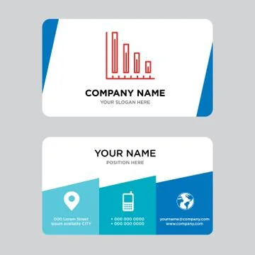Variable bars data business card design template Stock Illustration
