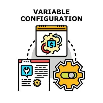 Variable configuration concept for business process settings Stock Illustration