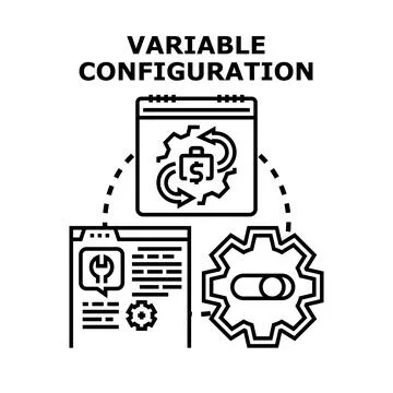 Variable configuration concept for business process settings Stock Illustration