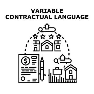 Variable contractual language concept illustration Stock Illustration
