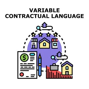 Variable contractual language concept illustration Stock Illustration