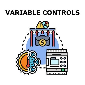Variable controls and adaptable system management concept Stock Illustration