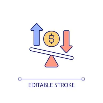 Variable costs RGB color icon Stock Illustration