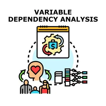 Variable dependency analysis exploring emotional human data Stock Illustration