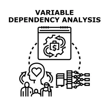 Variable dependency analysis exploring emotional human data Stock Illustration