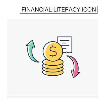 Variable expense color icon Stock Illustration