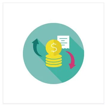 Variable expense flat icon Stock Illustration