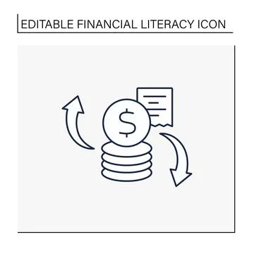 Variable expense line icon Stock Illustration