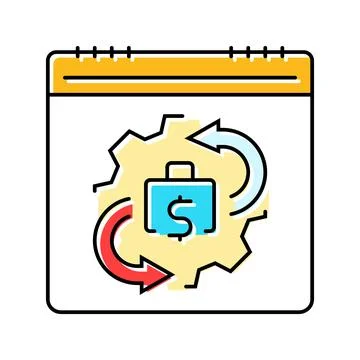 Variable expenses budget planning color icon vector illustration Stock Illustration