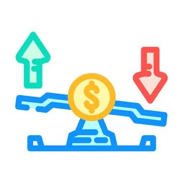 Variable expenses budget planning color icon vector illustration Stock Illustration