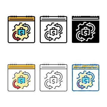 Variable expenses budget planning color icon vector diversity Stock Illustration