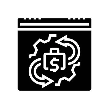 Variable expenses budget planning glyph icon vector illustration Stock Illustration