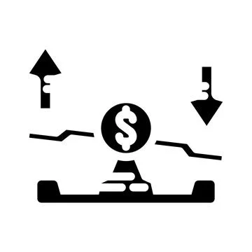 Variable expenses budget planning glyph icon vector illustration Stock Illustration