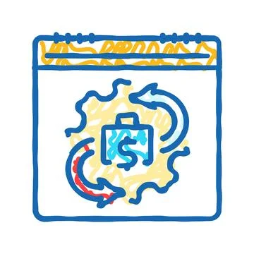 Variable expenses budget planning icon doodle illustration Stock Illustration